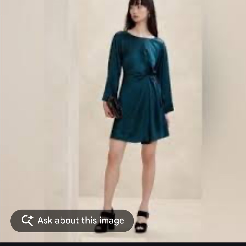 Banana Republic Deep Teal Long Sleeve Dress